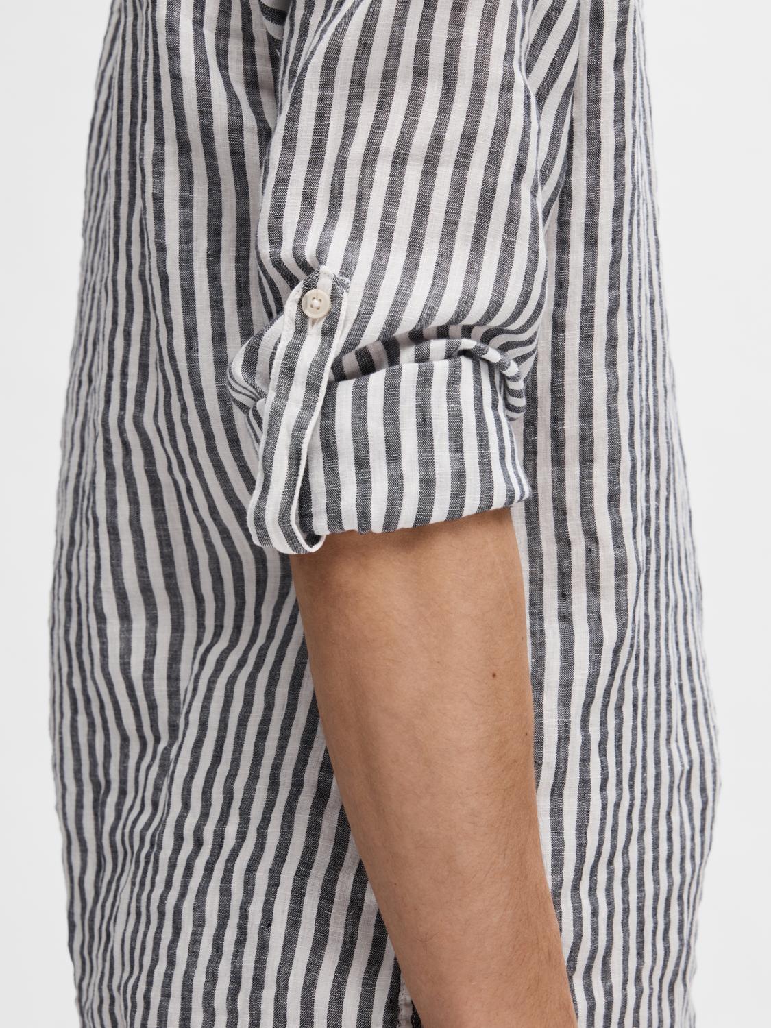 Regular Kylian Linskjorte - Stripet Blå/ Sky Captain